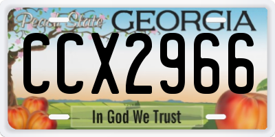 GA license plate CCX2966