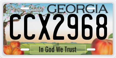 GA license plate CCX2968