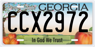 GA license plate CCX2972