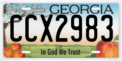 GA license plate CCX2983