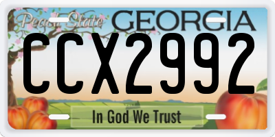 GA license plate CCX2992