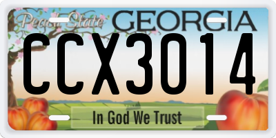 GA license plate CCX3014