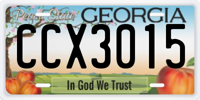 GA license plate CCX3015