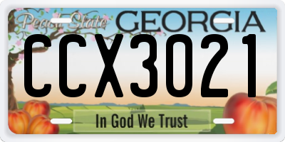 GA license plate CCX3021