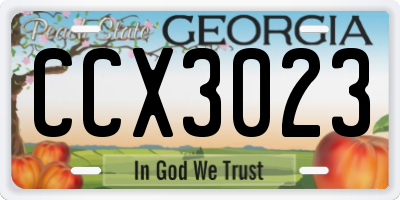 GA license plate CCX3023