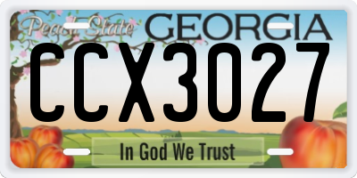 GA license plate CCX3027