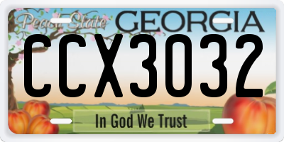 GA license plate CCX3032