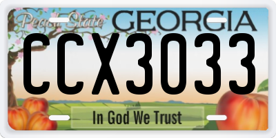 GA license plate CCX3033