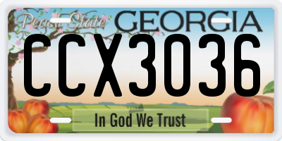GA license plate CCX3036