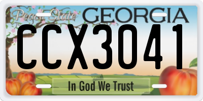 GA license plate CCX3041