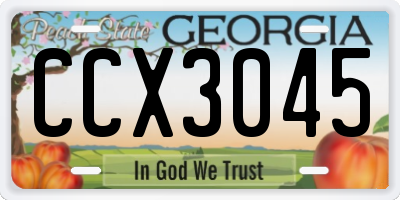 GA license plate CCX3045