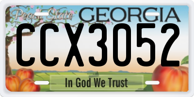 GA license plate CCX3052