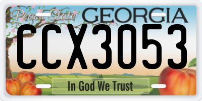 GA license plate CCX3053