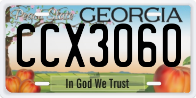 GA license plate CCX3060
