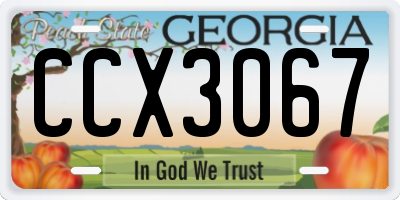 GA license plate CCX3067