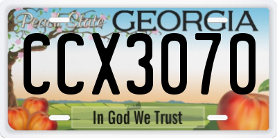 GA license plate CCX3070