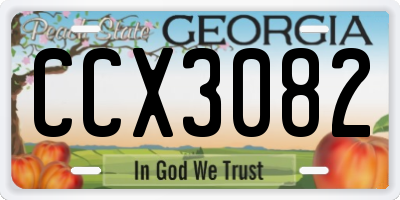 GA license plate CCX3082