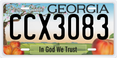 GA license plate CCX3083