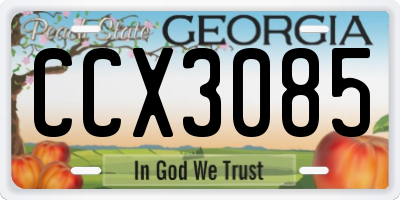 GA license plate CCX3085
