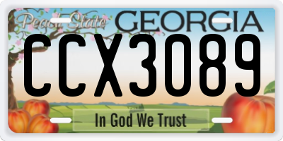 GA license plate CCX3089