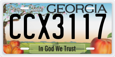 GA license plate CCX3117