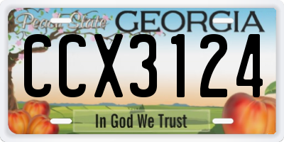 GA license plate CCX3124