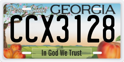 GA license plate CCX3128