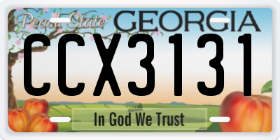 GA license plate CCX3131