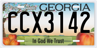 GA license plate CCX3142