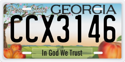 GA license plate CCX3146