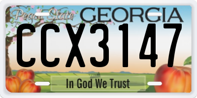 GA license plate CCX3147