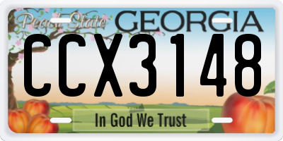 GA license plate CCX3148