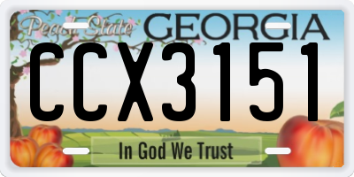 GA license plate CCX3151