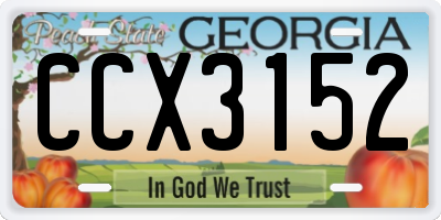 GA license plate CCX3152