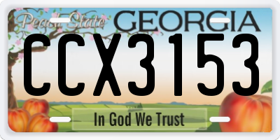 GA license plate CCX3153