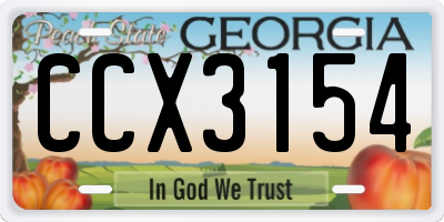 GA license plate CCX3154