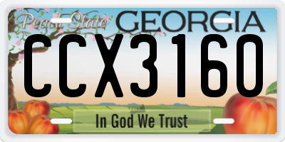 GA license plate CCX3160