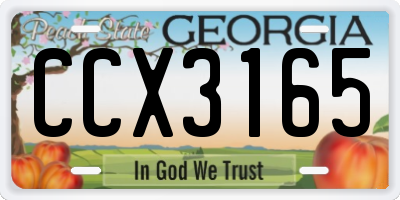 GA license plate CCX3165