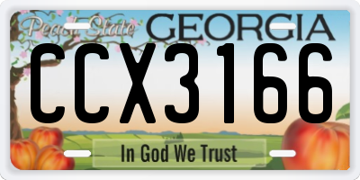 GA license plate CCX3166