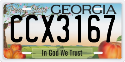 GA license plate CCX3167