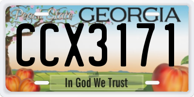 GA license plate CCX3171