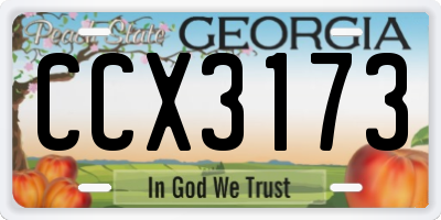 GA license plate CCX3173