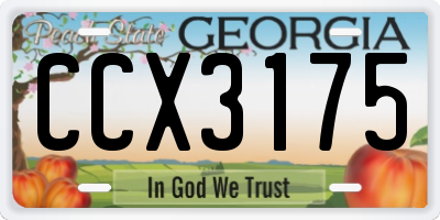 GA license plate CCX3175