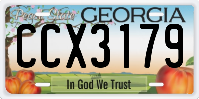 GA license plate CCX3179