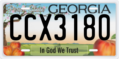 GA license plate CCX3180