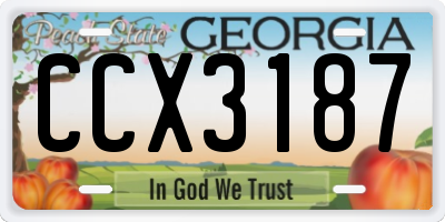 GA license plate CCX3187