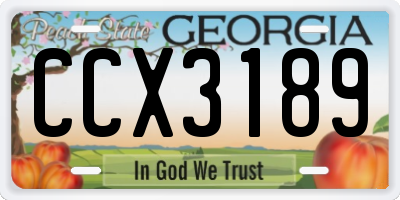 GA license plate CCX3189