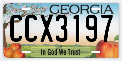GA license plate CCX3197