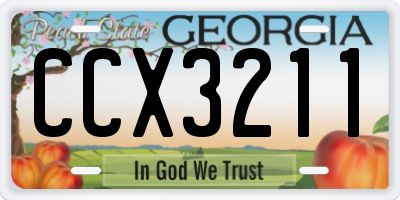 GA license plate CCX3211