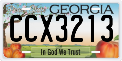 GA license plate CCX3213